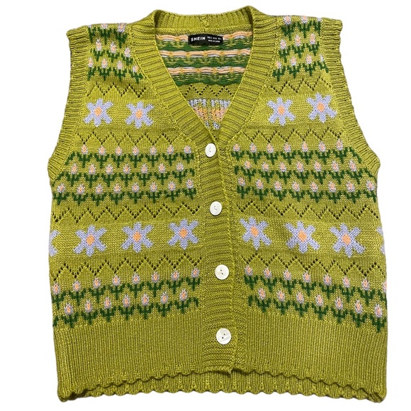 SHEIN crochet button up vest - Picture 2 of 5